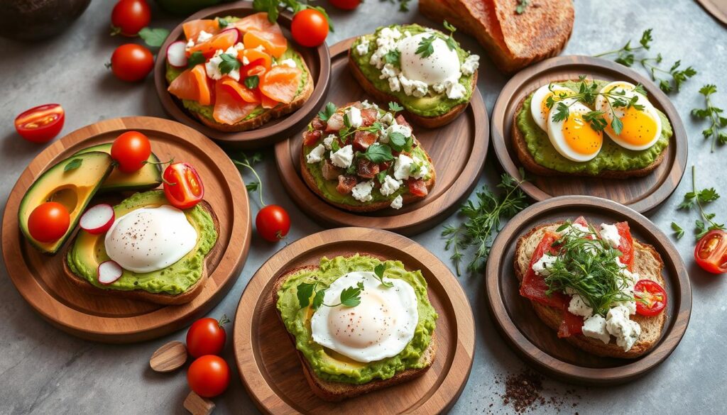 Flavor variations of avocado toast