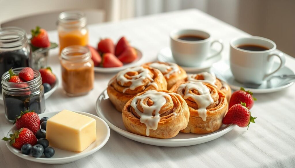 Serving suggestions for cinnamon rolls