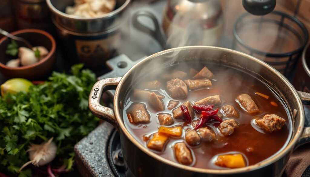 Slow-cooked meat for birria tacos