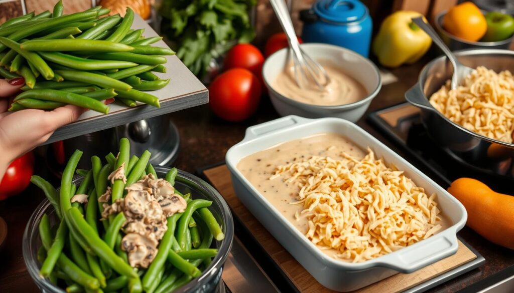 green bean casserole preparation