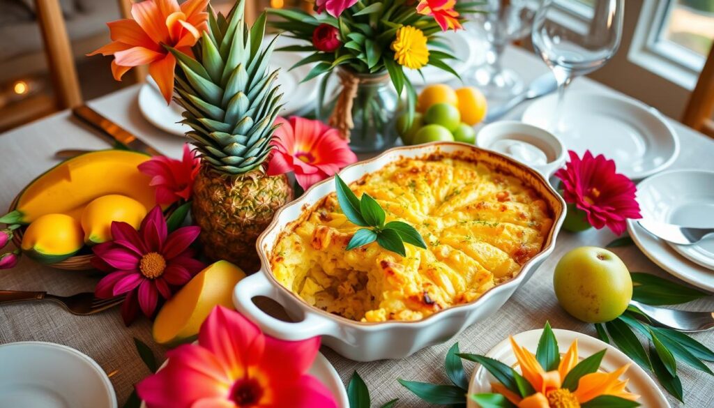 serving baked pineapple casserole creatively