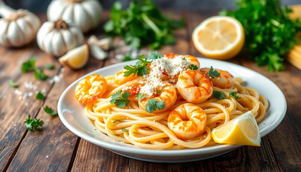 Best garlic butter shrimp fettuccine recipe