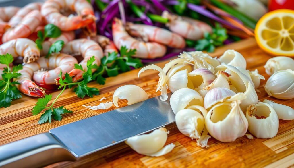 Fresh Garlic Preparation for Shrimp Recipes