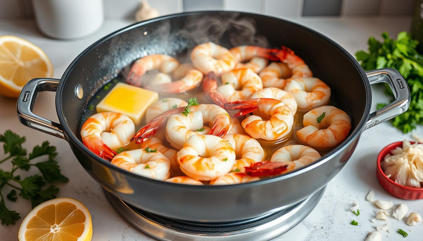 Is it better to saute shrimp in butter or olive oil?