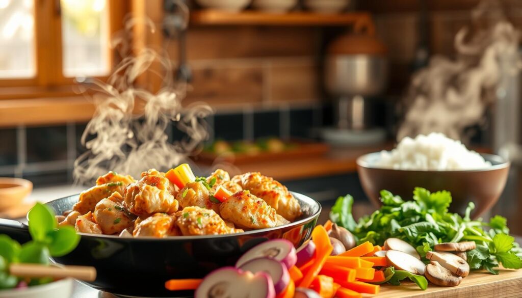 Korean Chicken Bibimbap Preparation