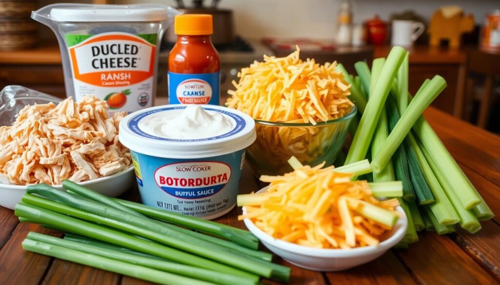 Slow Cooker Buffalo Chicken Dip Ingredients