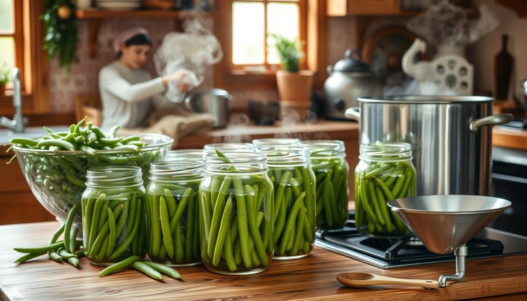 canning process of green beans