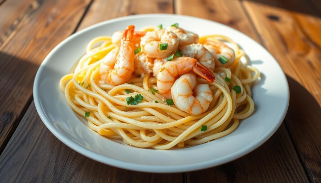 garlic parmesan shrimp pasta