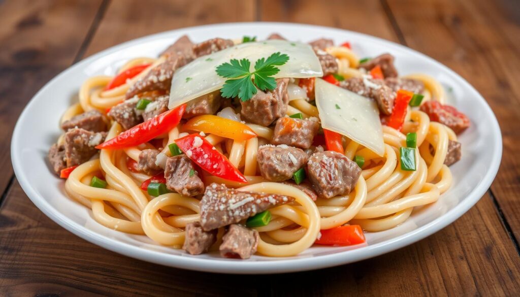 homemade cheesesteak pasta