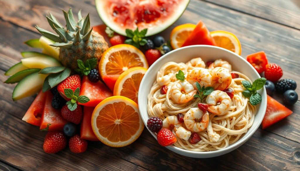 refreshing fruit sides for shrimp pasta