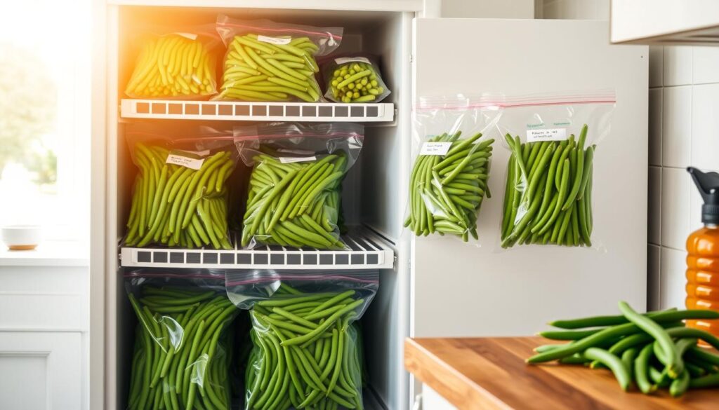 storing frozen green beans