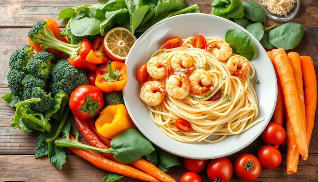 vegetable pairings for shrimp fettuccine alfredo