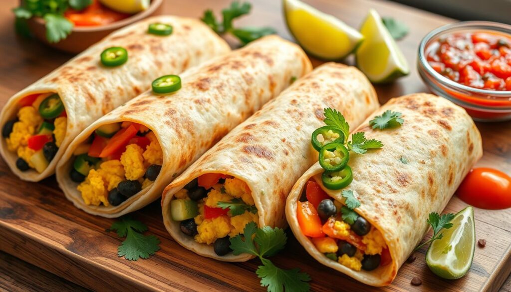 vegetarian breakfast burritos